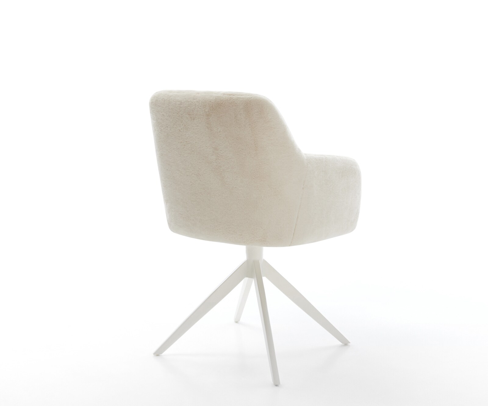 Draaistoel Greg-Flex pluchen crème-wit kruisframe breed wit 360° draaibaar rocker-functie pocketveer kern 5