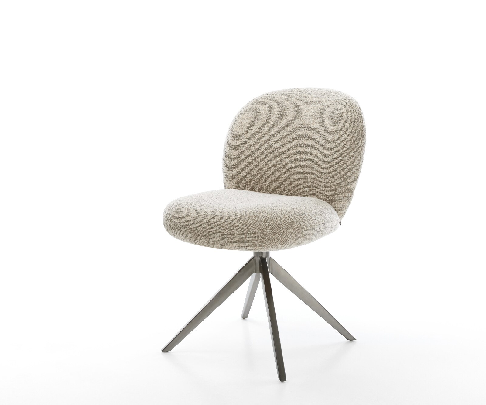Draaistoel Nube-Flex geweven stof beige kruisframe breed grafiet 360° draaibaar rocker-functie pocketveer kern 1