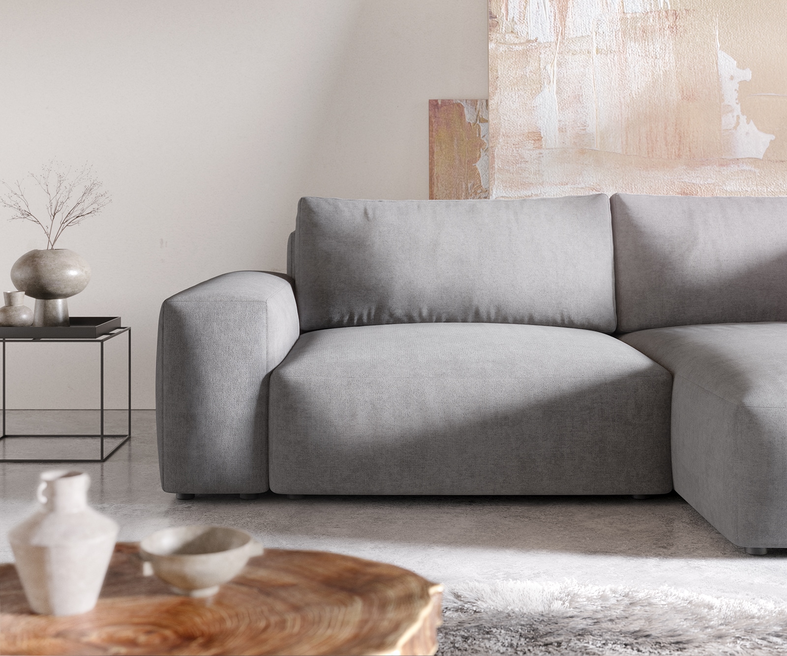 Hoekbank Lanzo XL 270x180 cm microvezel Grijs Variabele rugleuning 4 Hoekbank Lanzo XL 270x180 cm microvezel Grijs Variabele rugleuning 4