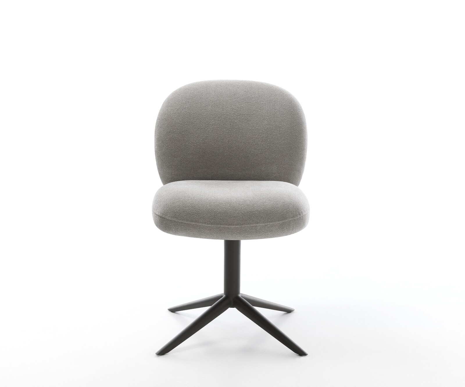 Draaistoel Nube-Flex zachte stof met structuur grijs kruispoot zwart 360° draaibaar rocker-functie pocketveer kern 2