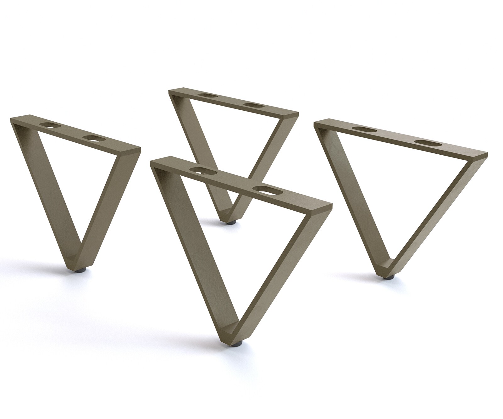 Poot V-vormig 15 cm metaal, effectafwerking titanium, voor alle meubelsoorten (set van 4)