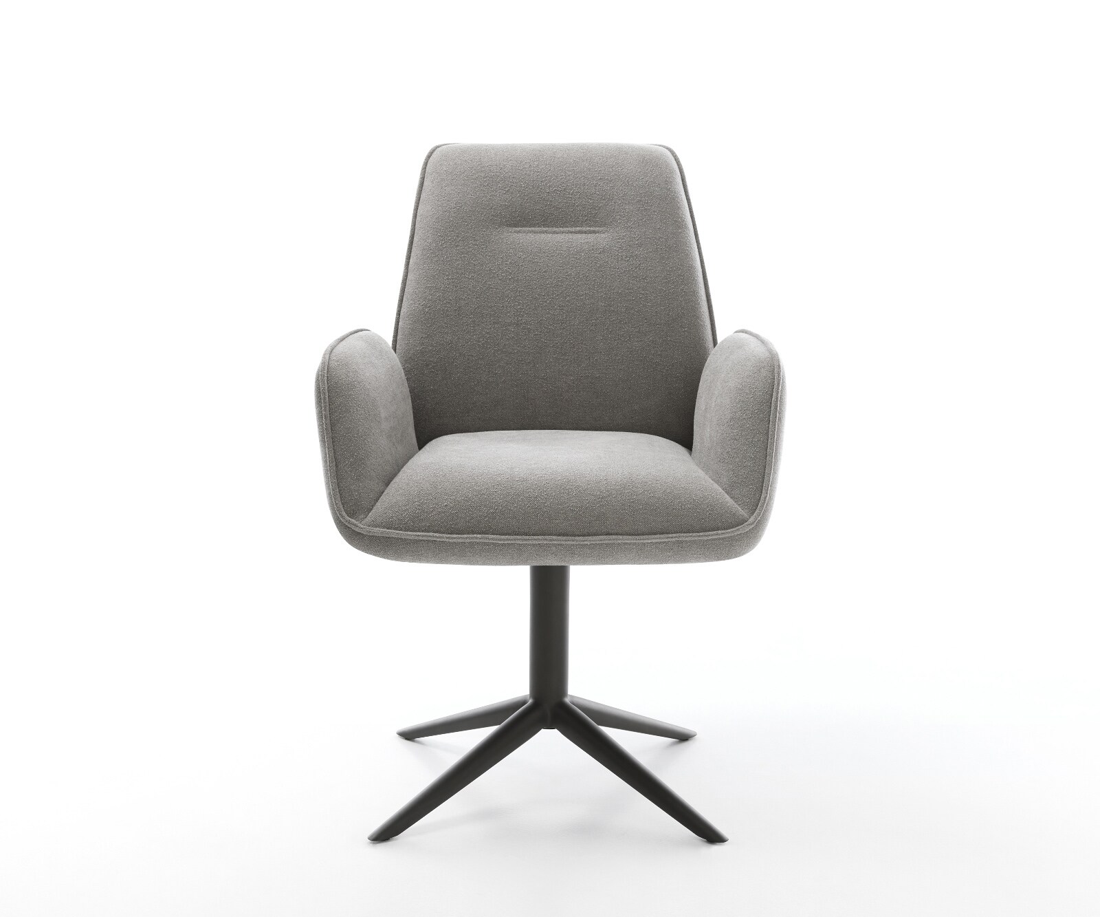 Draaistoel Zoa-Flex zachte stof met structuur grijs kruispoot zwart 360° draaibaar rocker-functie pocketveer kern 2