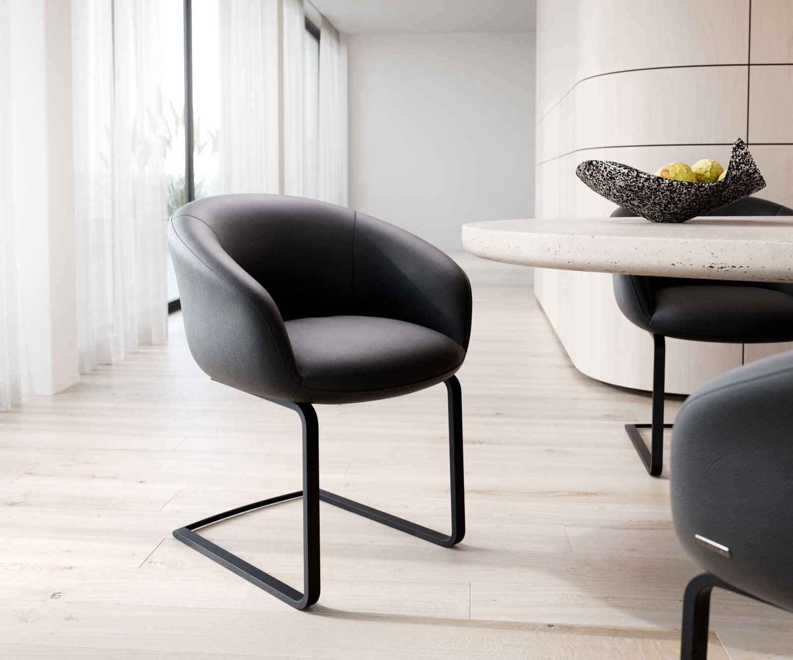 Sledemodel Vinka-Flex met armleuning echt leer zwart sledemodel vlak zwart pocketveer kern Sledemodel Vinka-Flex met armleuning echt leer zwart sledemodel vlak zwart pocketveer kern