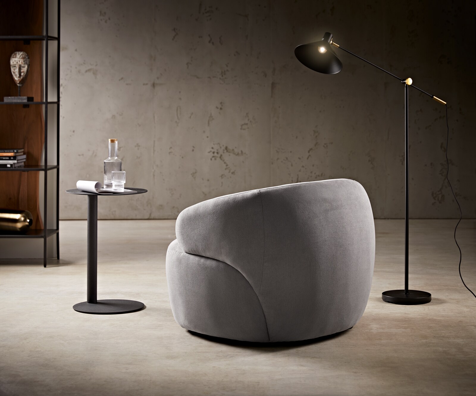 Loungestoel Nova 88x88 cm microvezel grijs 4