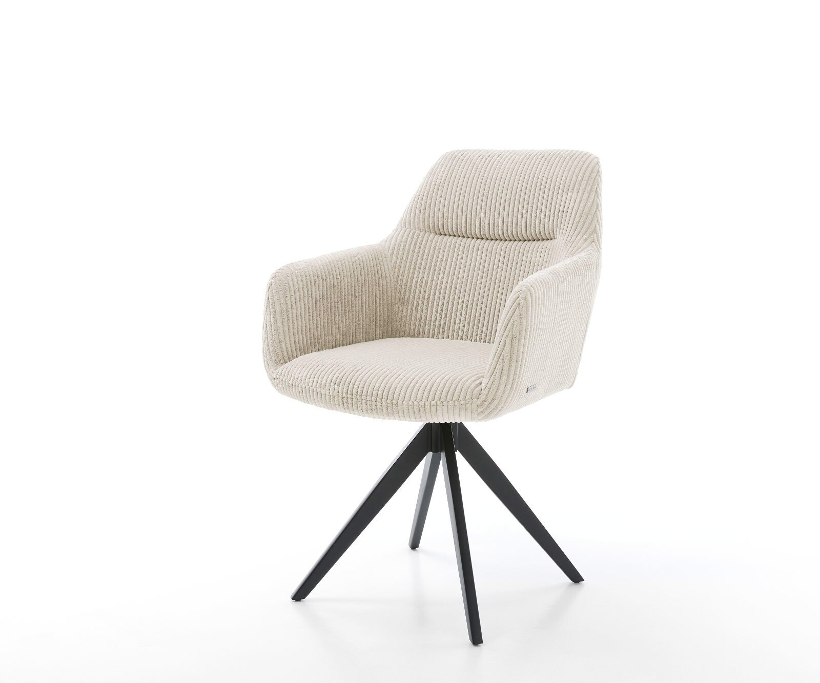 Eetkamerstoel Pejo-Flex koord beige kruisframe hoekig zwart pocketveer kern