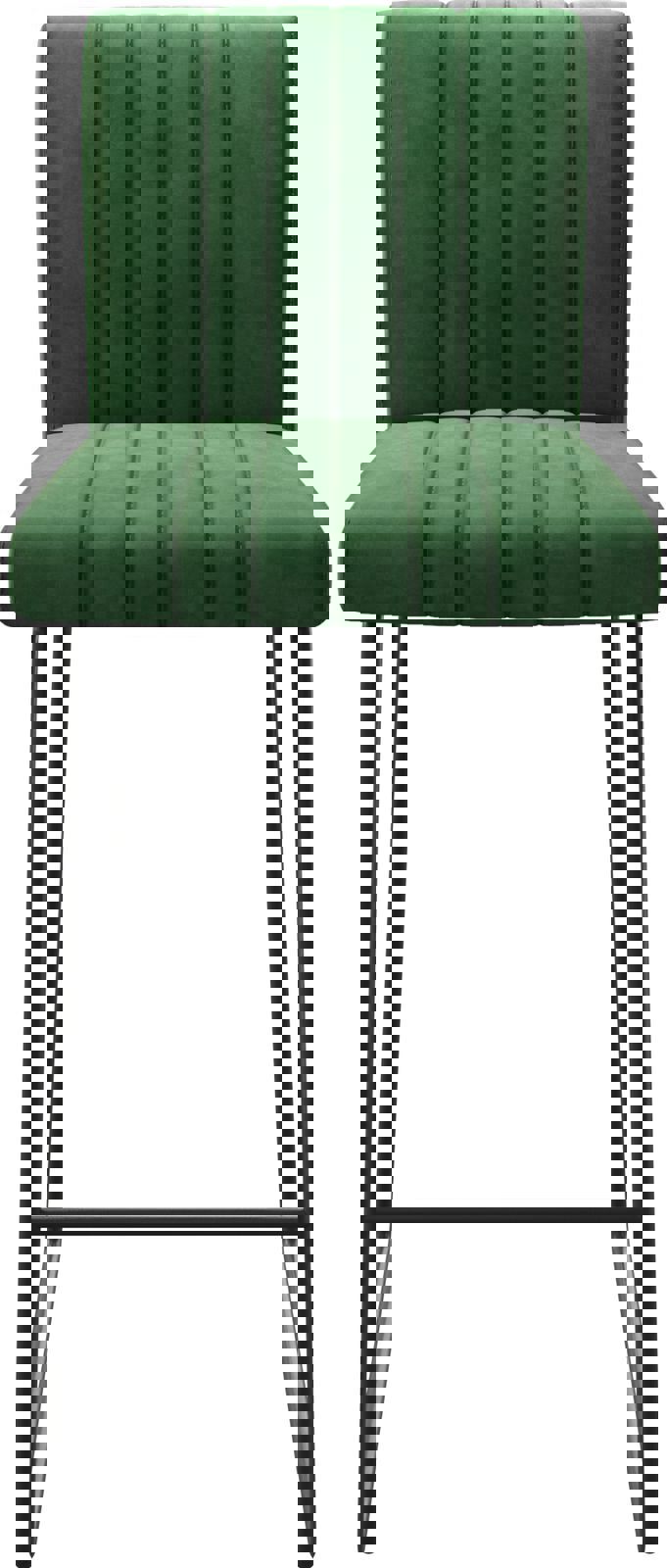 Barstoel Luiga-Flex fluweel groen slipframe metaal 3 Barstoel Luiga-Flex fluweel groen slipframe metaal 3