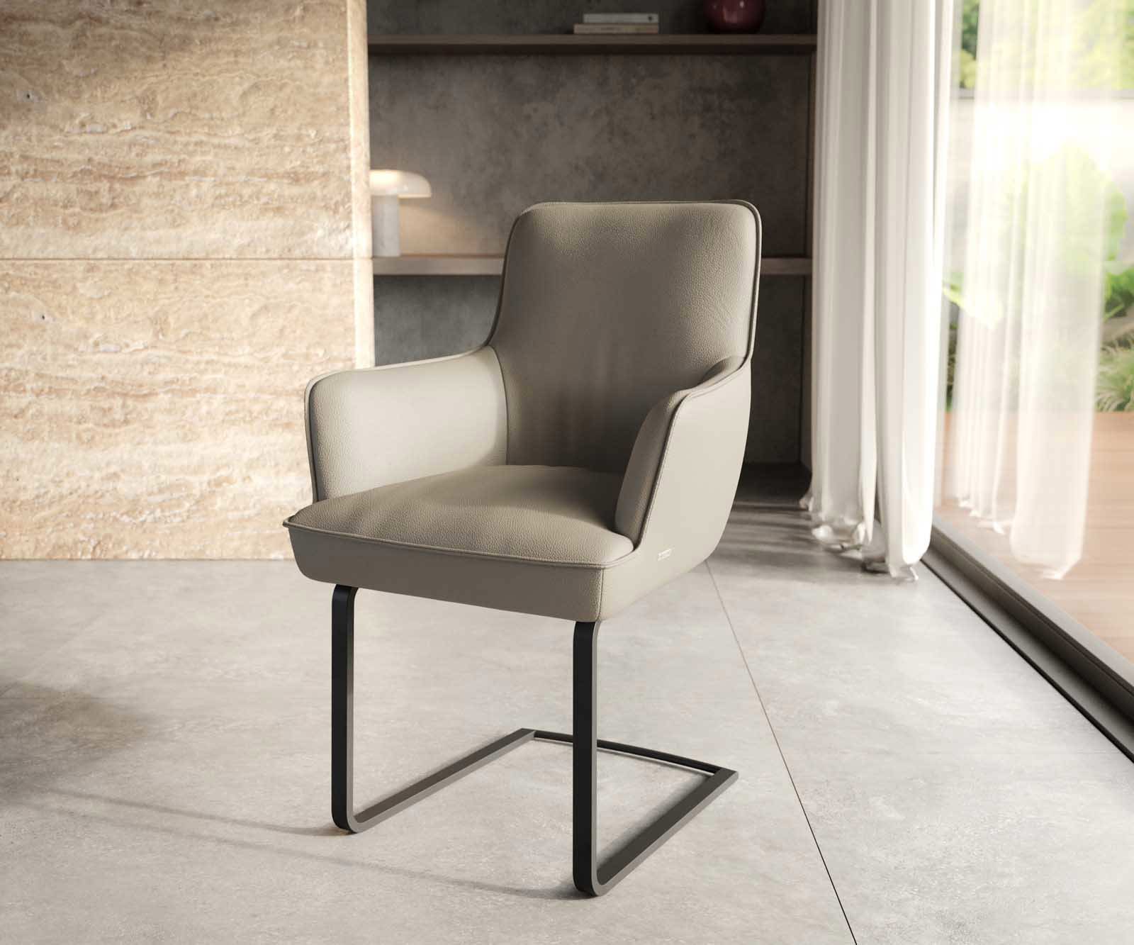 Sledemodel Heira-Flex met armleuning echt leer mud sledemodel vlak zwart pocketveer kern Sledemodel Heira-Flex met armleuning echt leer mud sledemodel vlak zwart pocketveer kern