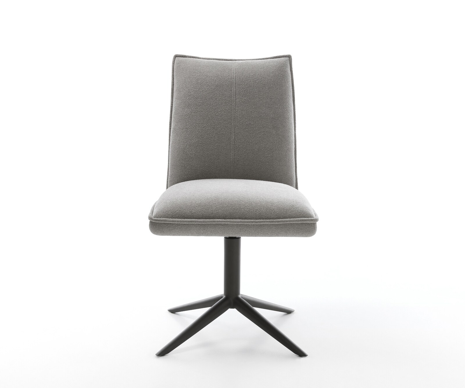 Draaistoel Lelio-Flex zachte stof met structuur grijs kruispoot zwart 360° draaibaar rocker-functie pocketveer kern 2