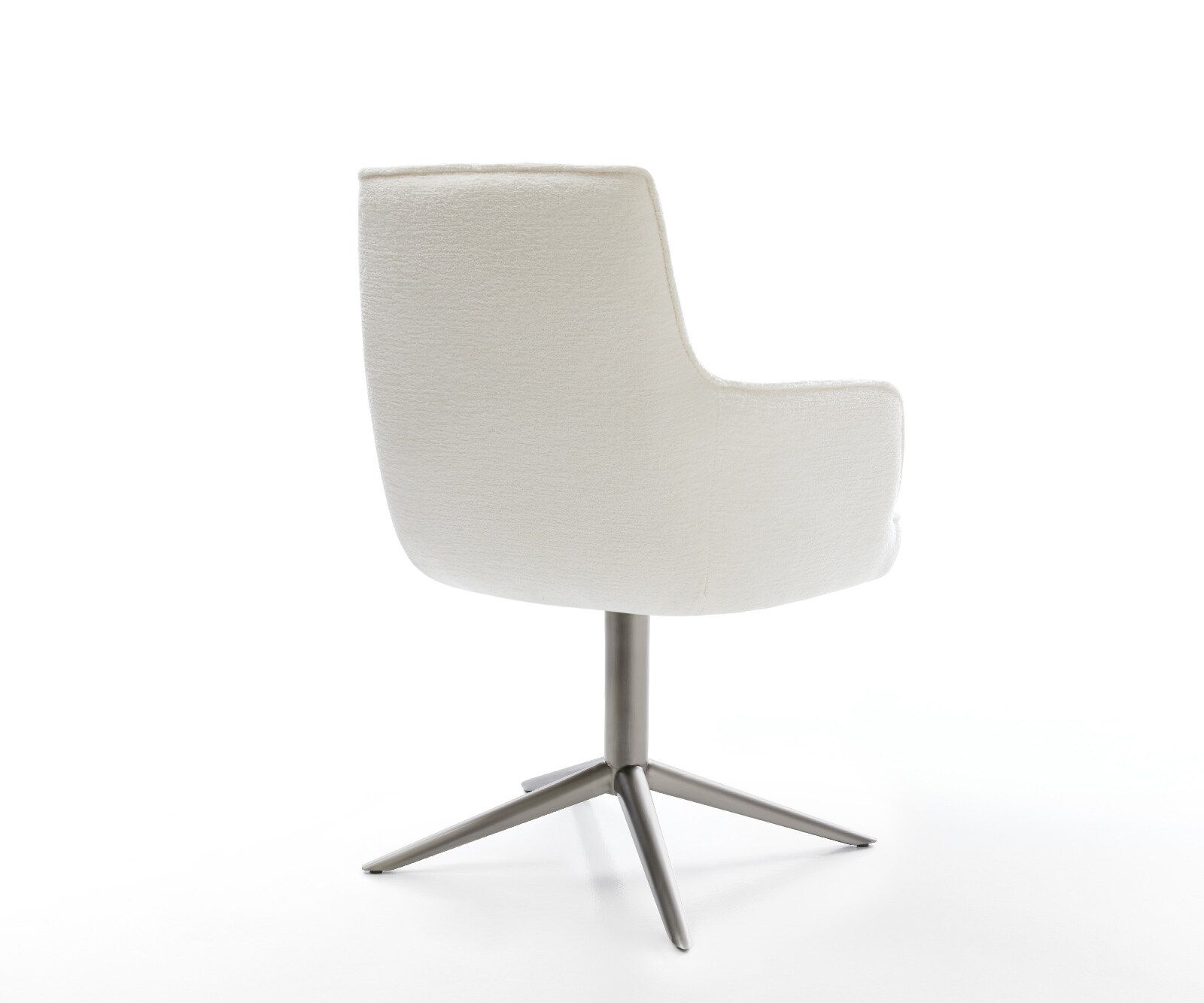 Draaistoel Heira-Flex met armleuning bouclé zacht beige kruispoot grafiet 360° draaibaar rocker-functie pocketveer kern 5