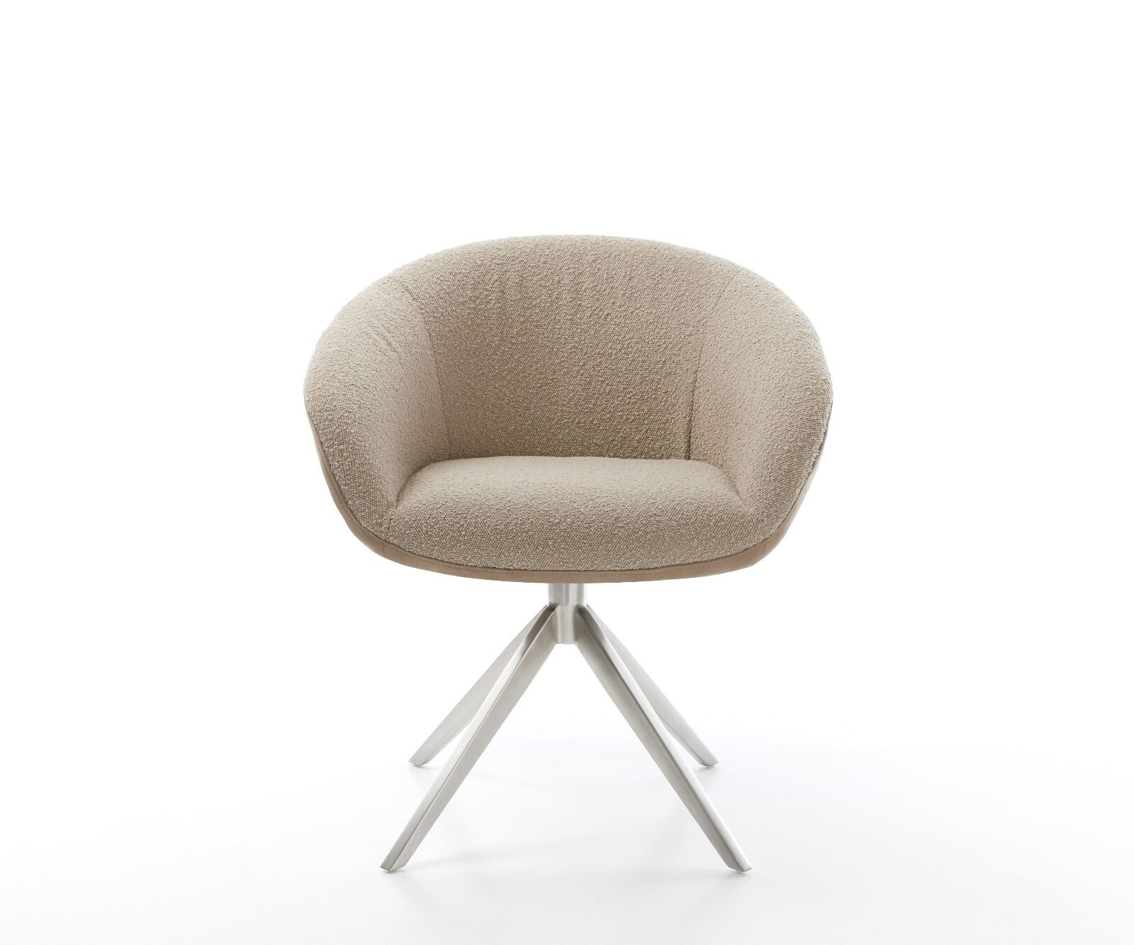 Draaistoel Vinka-Flex met armleuning materiaalmix mud kruisframe breed roestvrij staal 360° draaibaar rocker-functie pocketveer kern 1