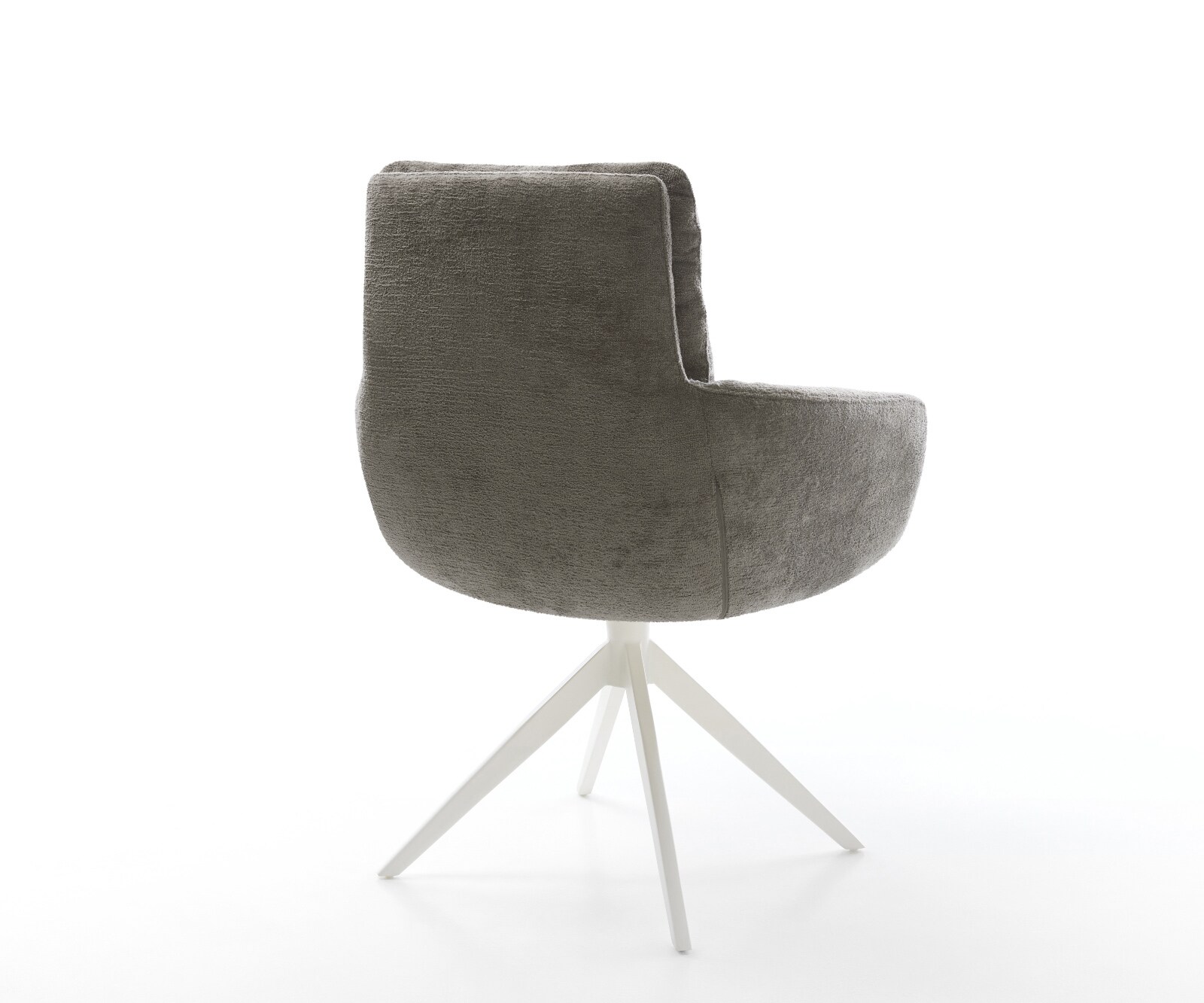 Draaistoel Abelia-Flex met armleuning bouclé zacht mud kruisframe breed wit 360° draaibaar rocker-functie 5