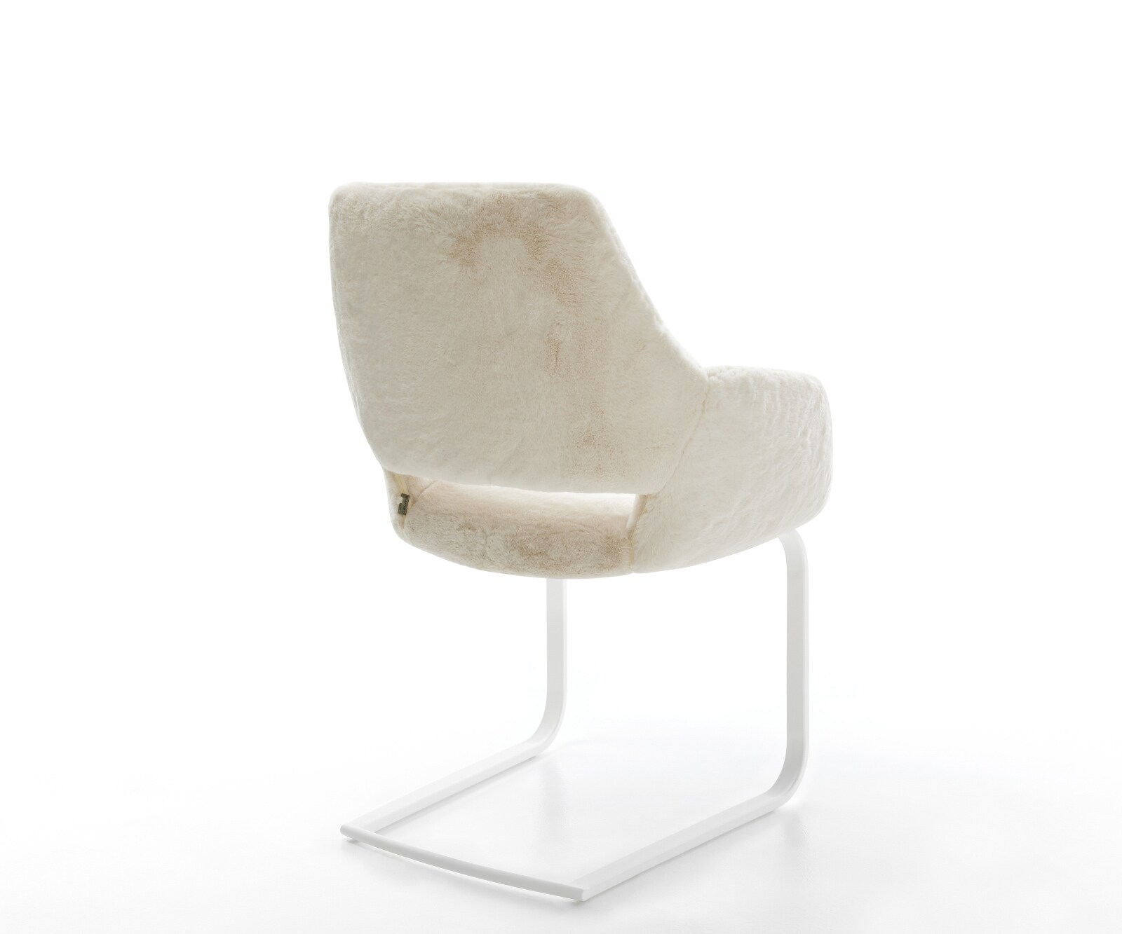 Sledemodel Yago-Flex met armleuning pluchen crème-wit sledemodel vlak wit pocketveer kern 5