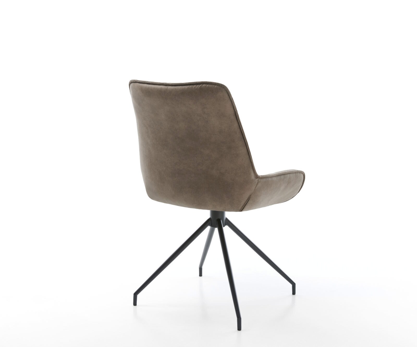 Eetkamerstoel Taimi-Flex microvelours taupe vintage kruisframe conisch zwart 5 Eetkamerstoel Taimi-Flex microvelours taupe vintage kruisframe conisch zwart 5