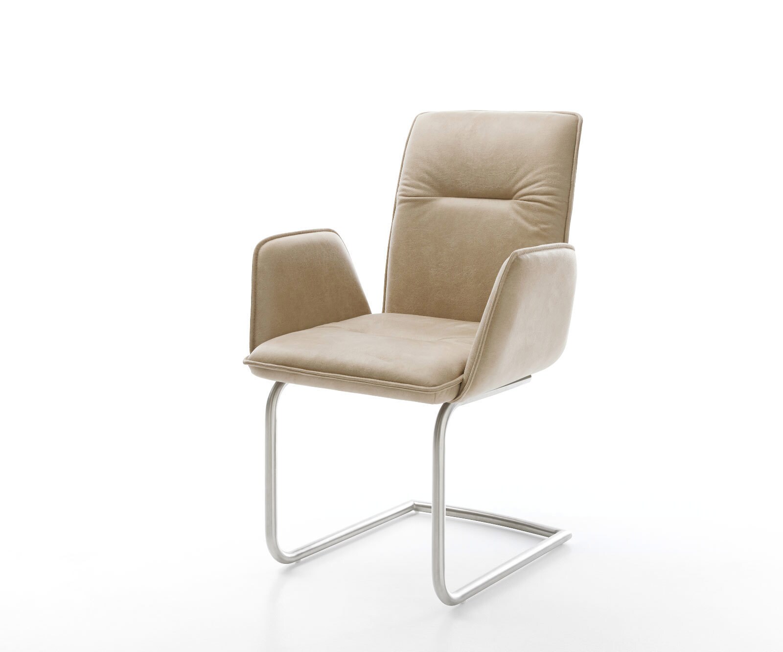 Sledemodel Vinja-Flex microvelours beige vintage sledemodel rond roestvrij staal
