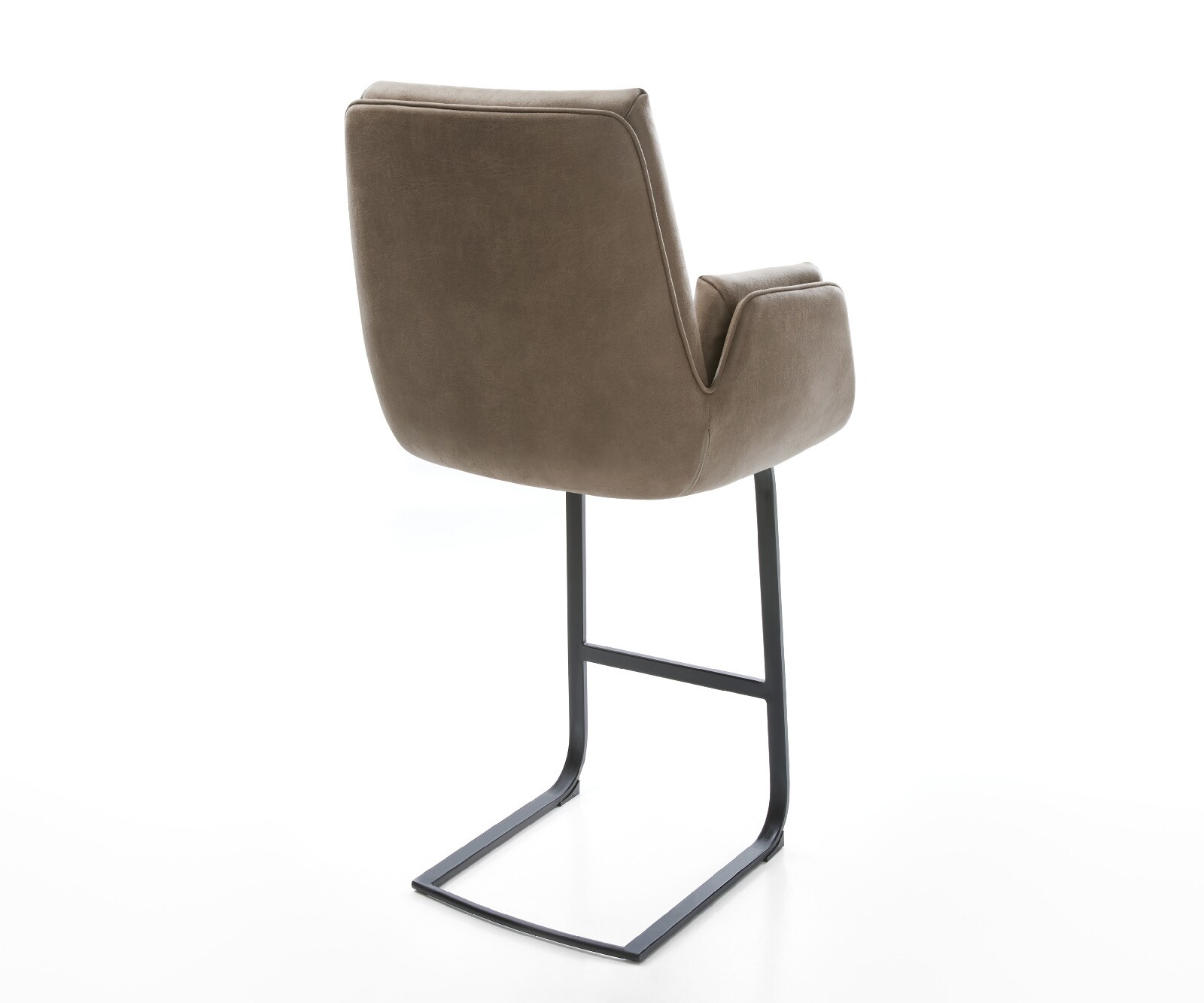 Barstoel Clea-Flex Microvezel Taupe Vintage Vrijkantelframe plat metaal Zwart 5