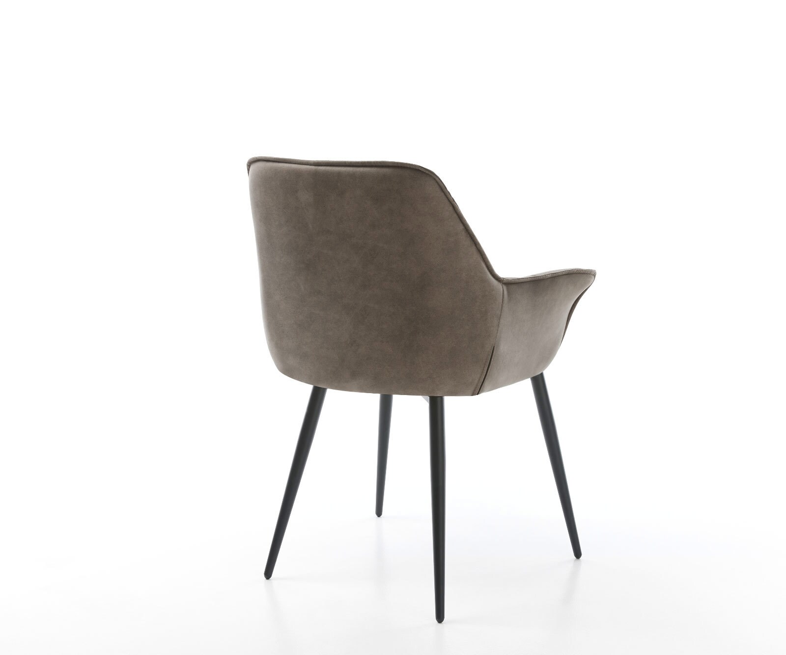 Eetkamerstoel Kaira-Flex microvelours taupe vintage 4-poot conisch zwart 4 Eetkamerstoel Kaira-Flex microvelours taupe vintage 4-poot conisch zwart 4
