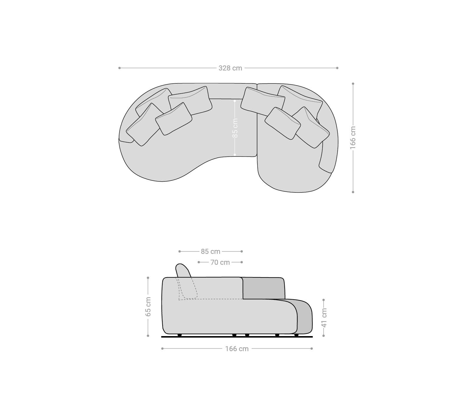Big-Sofa Edina 330x170 cm Bouclé Soft Beige 9