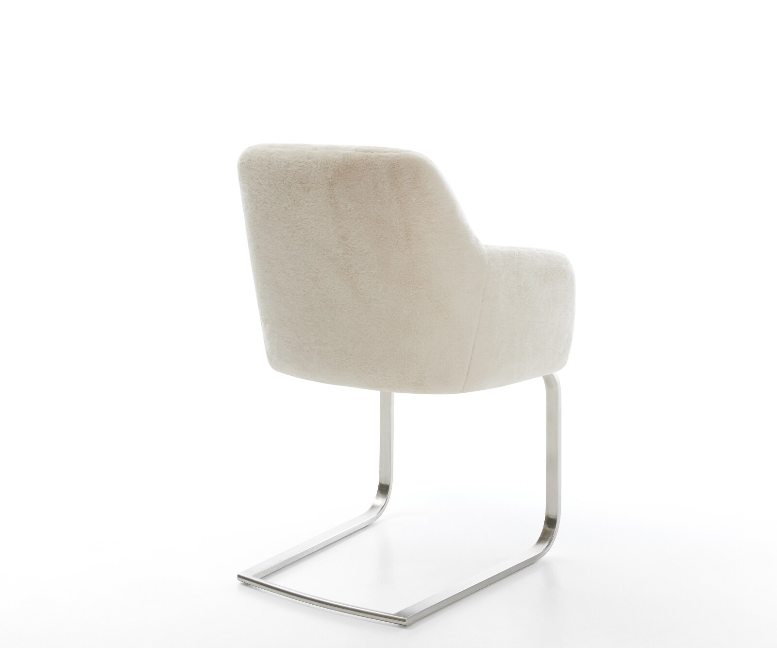 Sledemodel Greg-Flex pluchen crème-wit sledemodel vlak roestvrij staal pocketveer kern 5