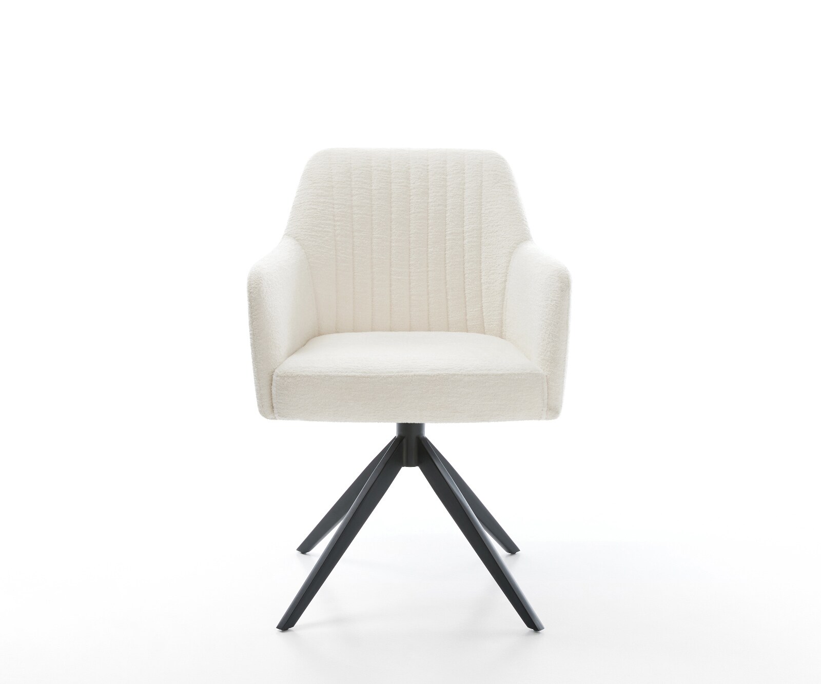 Draaistoel Greg-Flex bouclé zacht beige kruisframe breed zwart 360° draaibaar rocker-functie pocketveer kern 2