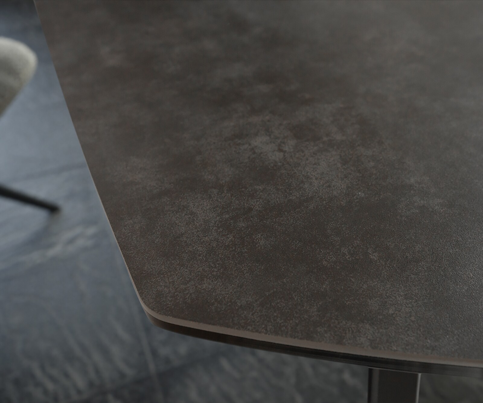 Eettafel Carlow 130/200x95 cm keramisch grijs metaal uitschuifbaar 5