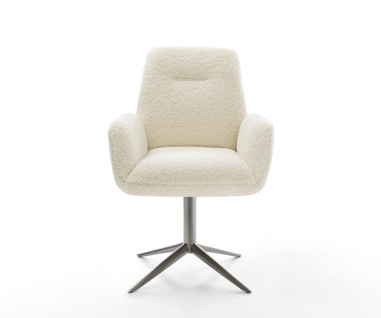 Draaistoel Zoa-Flex teddy beige kruispoot grafiet 360° draaibaar rocker-functie pocketveer kern 2
