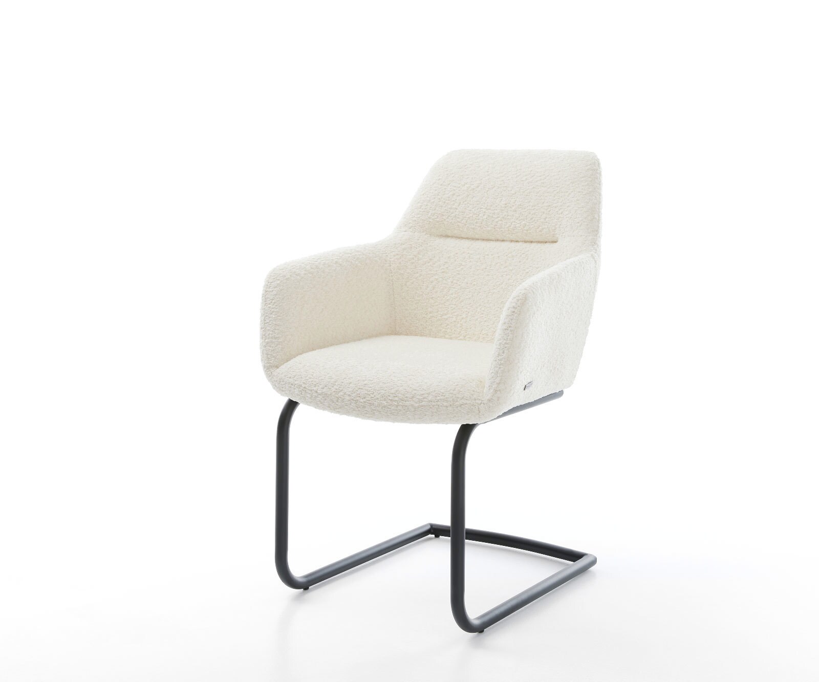 Sledemodel Pejo-Flex bouclé wit sledemodel rond zwart pocketveer kern
