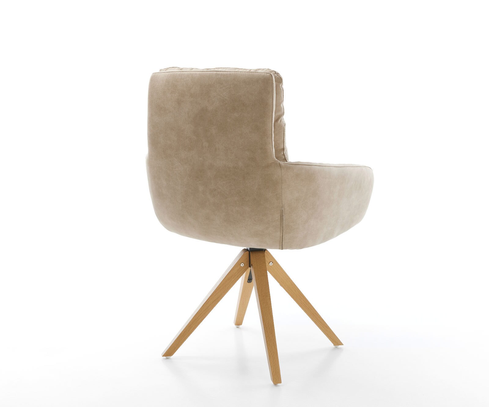 Eetkamerstoel Abelia-Flex met armleuning microvelours beige vintage houten frame hoekig natuur 4 Eetkamerstoel Abelia-Flex met armleuning microvelours beige vintage houten frame hoekig natuur 4