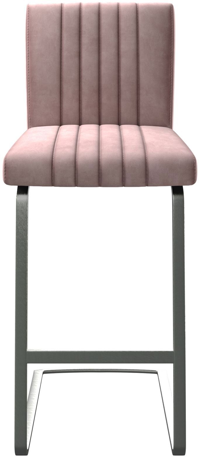 Barstoel Luiga-Flex fluweel rosé sledestoel vlak roestvrij staal 3 Barstoel Luiga-Flex fluweel rosé sledestoel vlak roestvrij staal 3