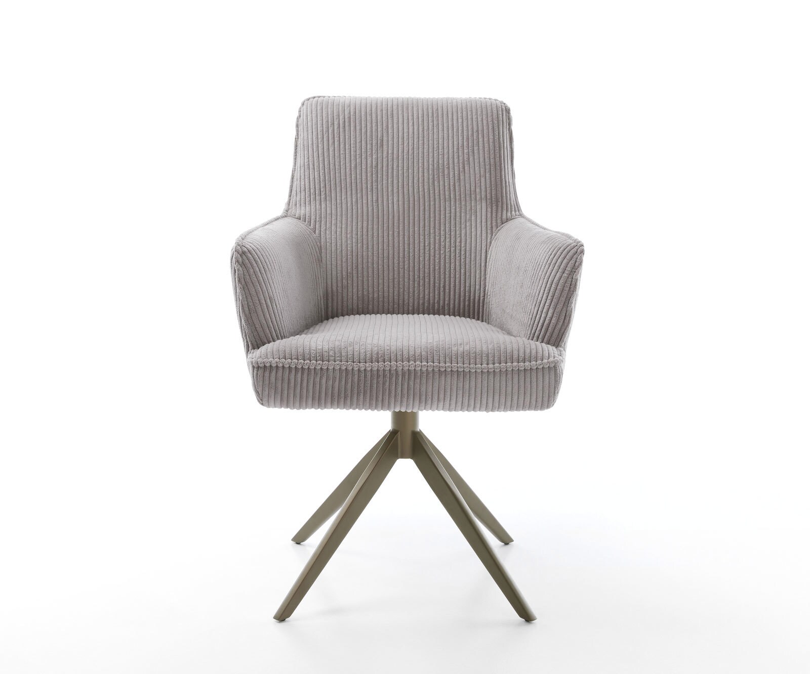 Draaistoel Heira-Flex met armleuning koord zilver grijs kruisframe breed afwerking met titanium 360° draaibaar rocker-functie pocketveer kern 1