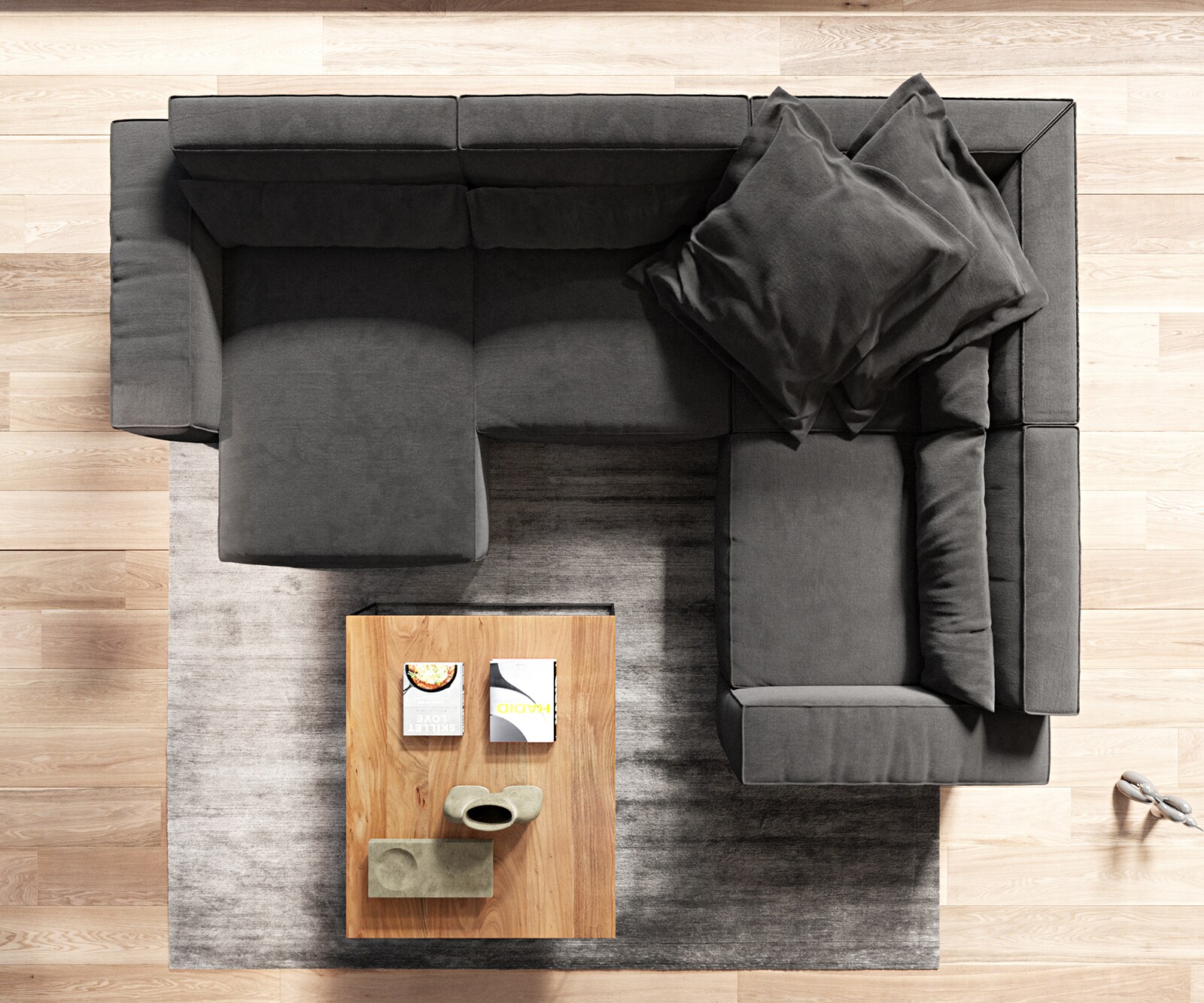 Woonkamerlandschap Sirpio 300x200 cm microvezel Zwart recamiere variabel 7