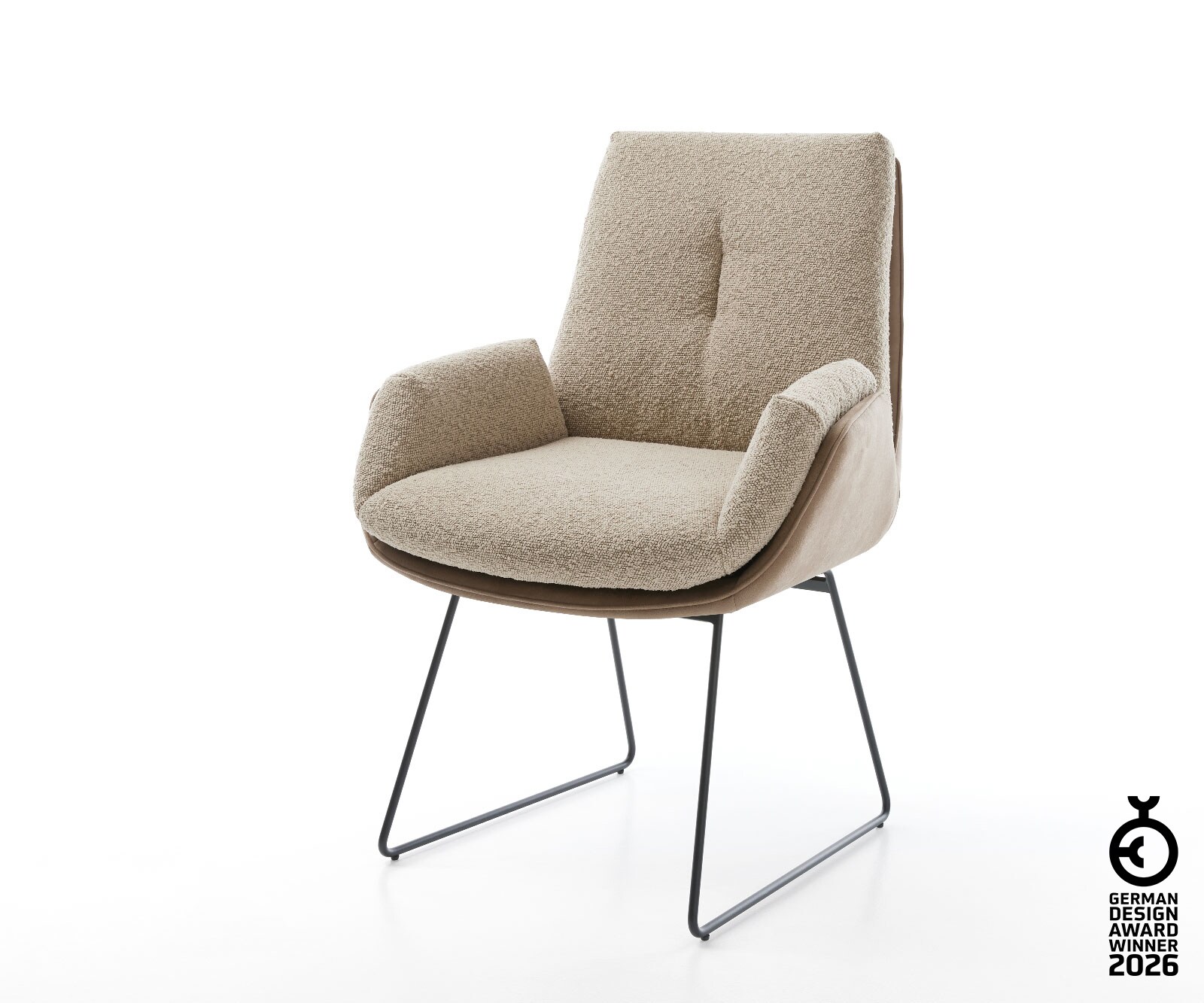 Eetkamerstoel Zoa-Flex materiaalmix mud slipframe zwart pocketveer kern