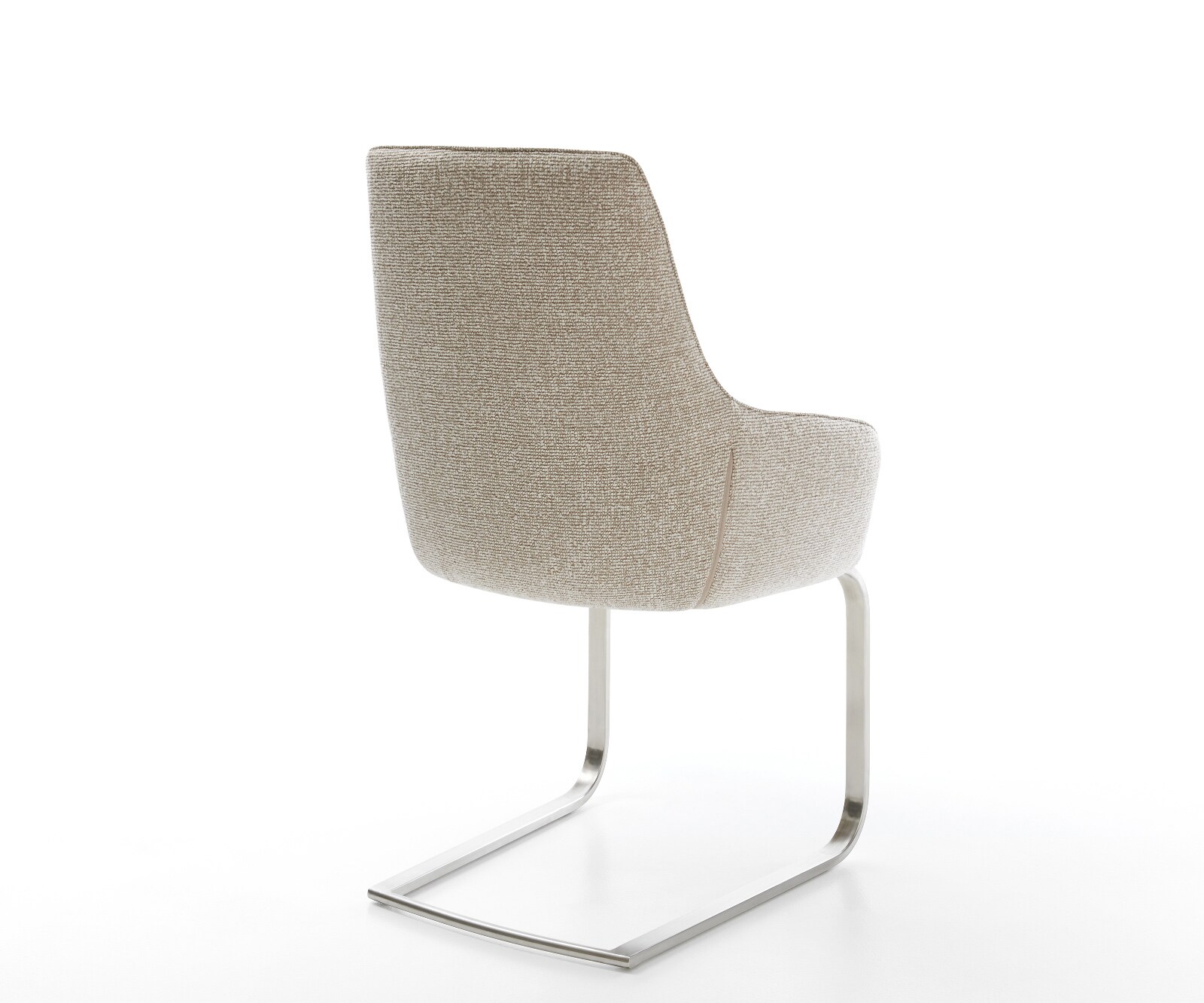Sledemodel Zelia-Flex met armleuning geweven stof beige sledemodel vlak roestvrij staal pocketveer kern 4