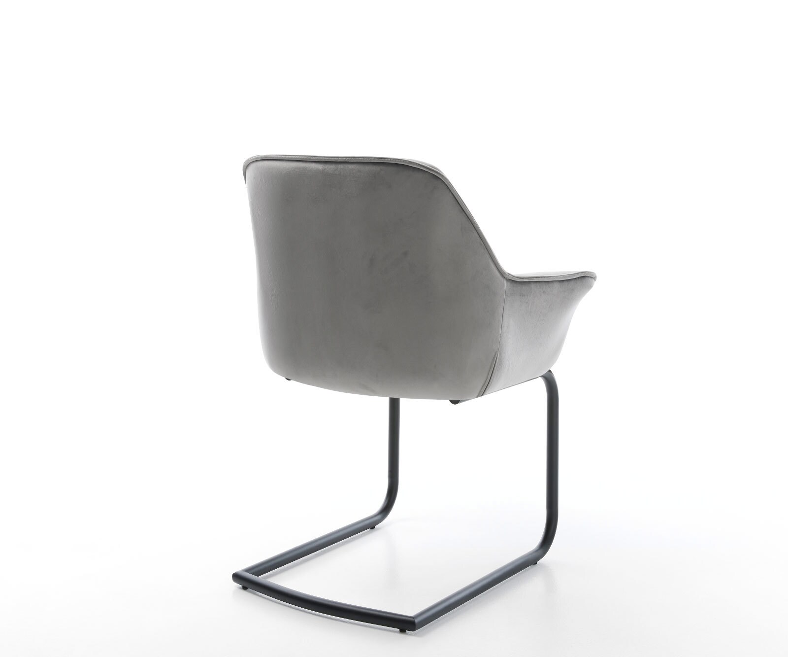 Sledemodel Keila-Flex met armleuning fluweel grijs sledemodel rond zwart 5 Sledemodel Keila-Flex met armleuning fluweel grijs sledemodel rond zwart 5