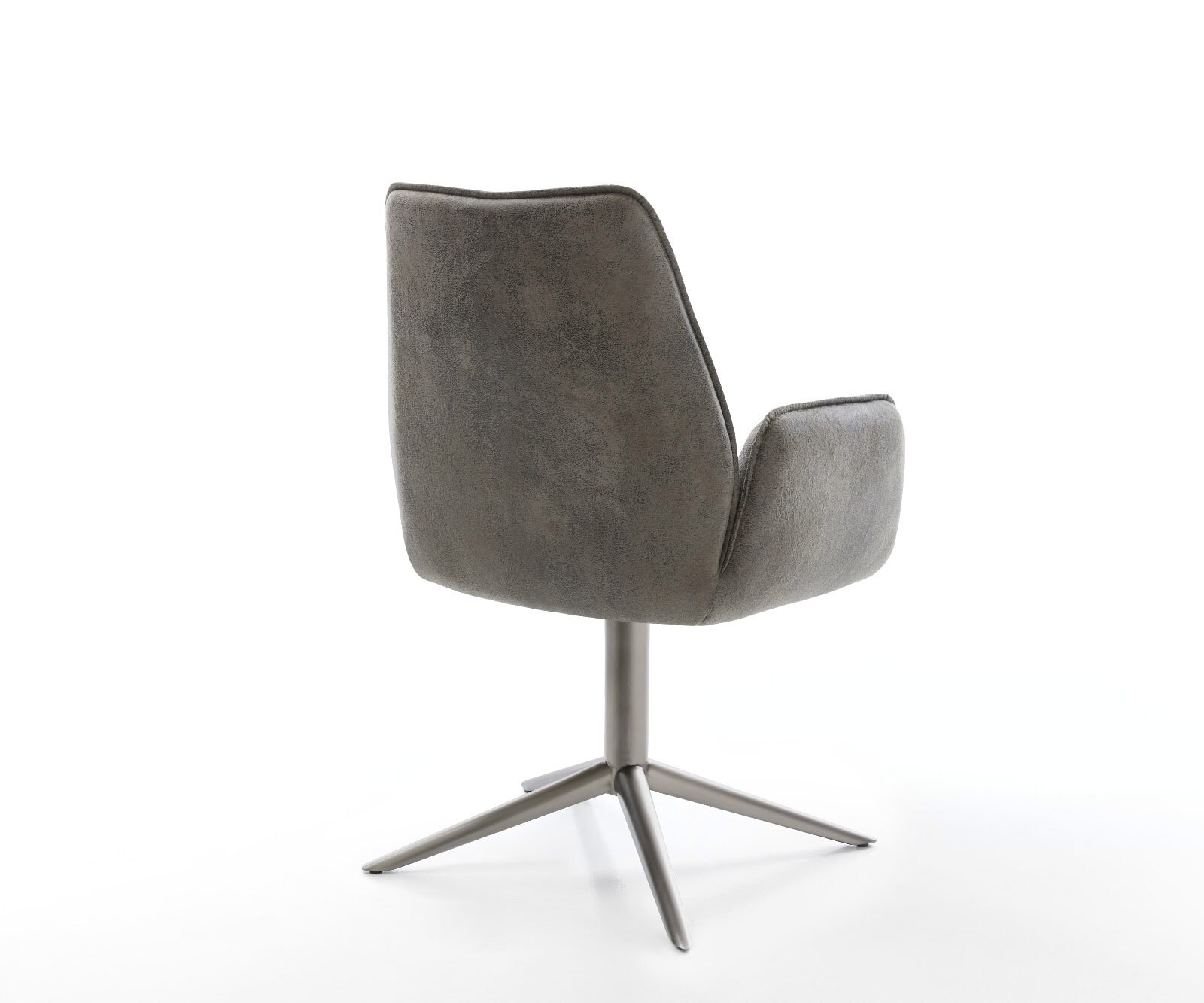 Draaistoel Zoa-Flex microvelours grijs antiek kruispoot grafiet 360° draaibaar rocker-functie pocketveer kern 4