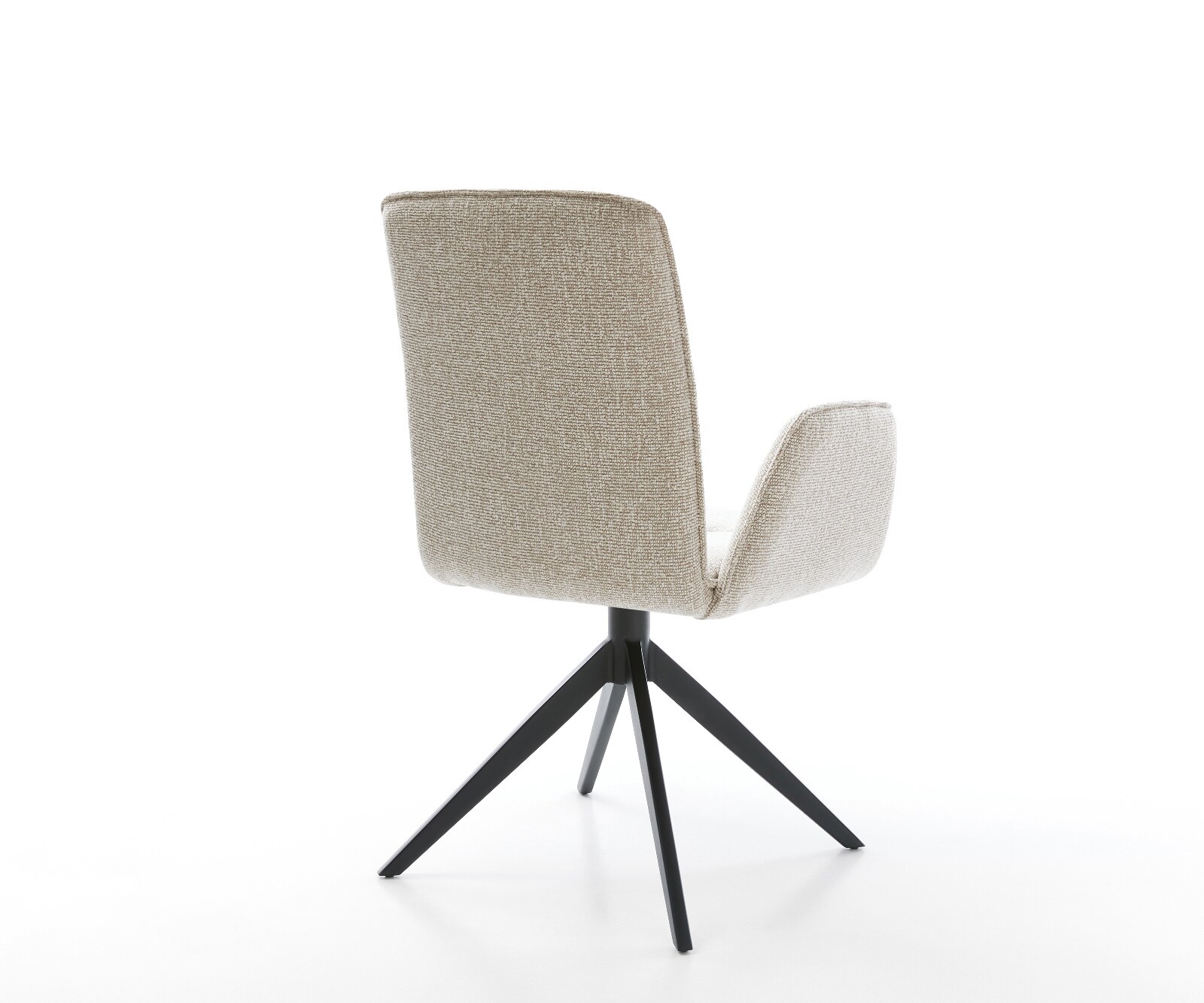 Draaistoel Vinja-Flex geweven stof beige kruisframe breed zwart 360° draaibaar rocker-functie 4