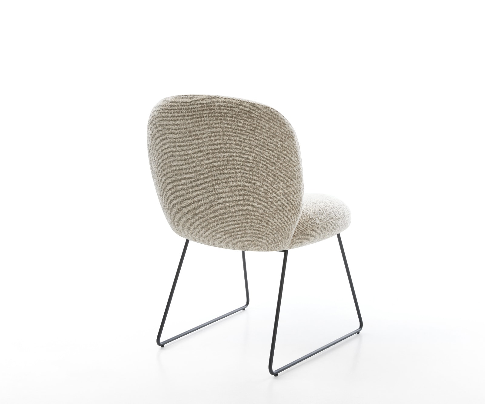 Eetkamerstoel Nube-Flex geweven stof beige slipframe zwart pocketveer kern 5