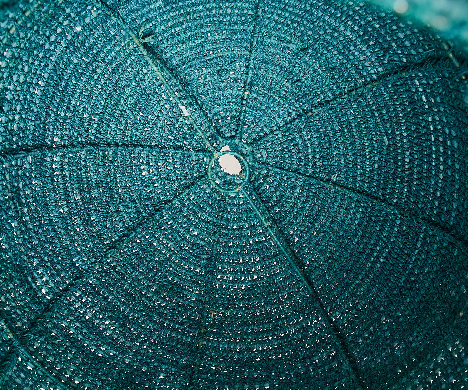 Lampenkap Kubu-Kubu  Ø 75x90 cm turquoise uit waterhyacint 1