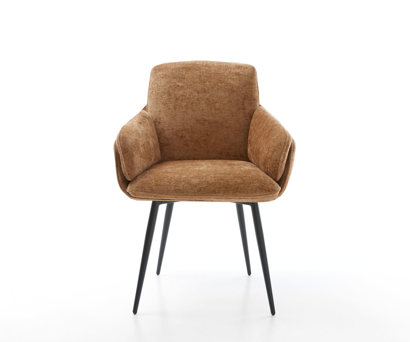 Eetkamerstoel Luan-Flex met armleuning chenille Roest 4-poot conisch zwart 1 Eetkamerstoel Luan-Flex met armleuning chenille Roest 4-poot conisch zwart 1