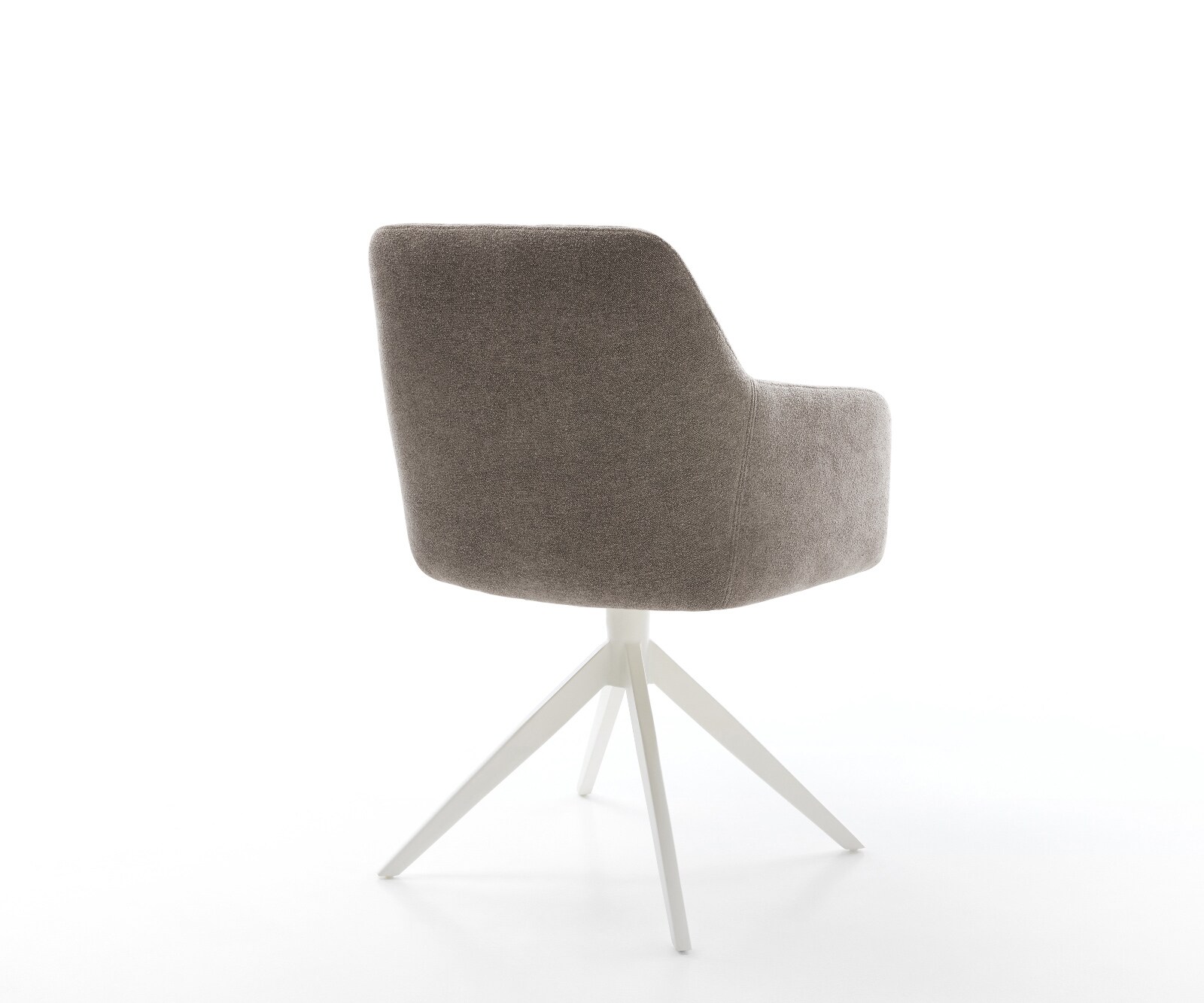 Draaistoel Greg-Flex zachte stof met structuur taupe kruisframe breed wit 360° draaibaar rocker-functie pocketveer kern 5