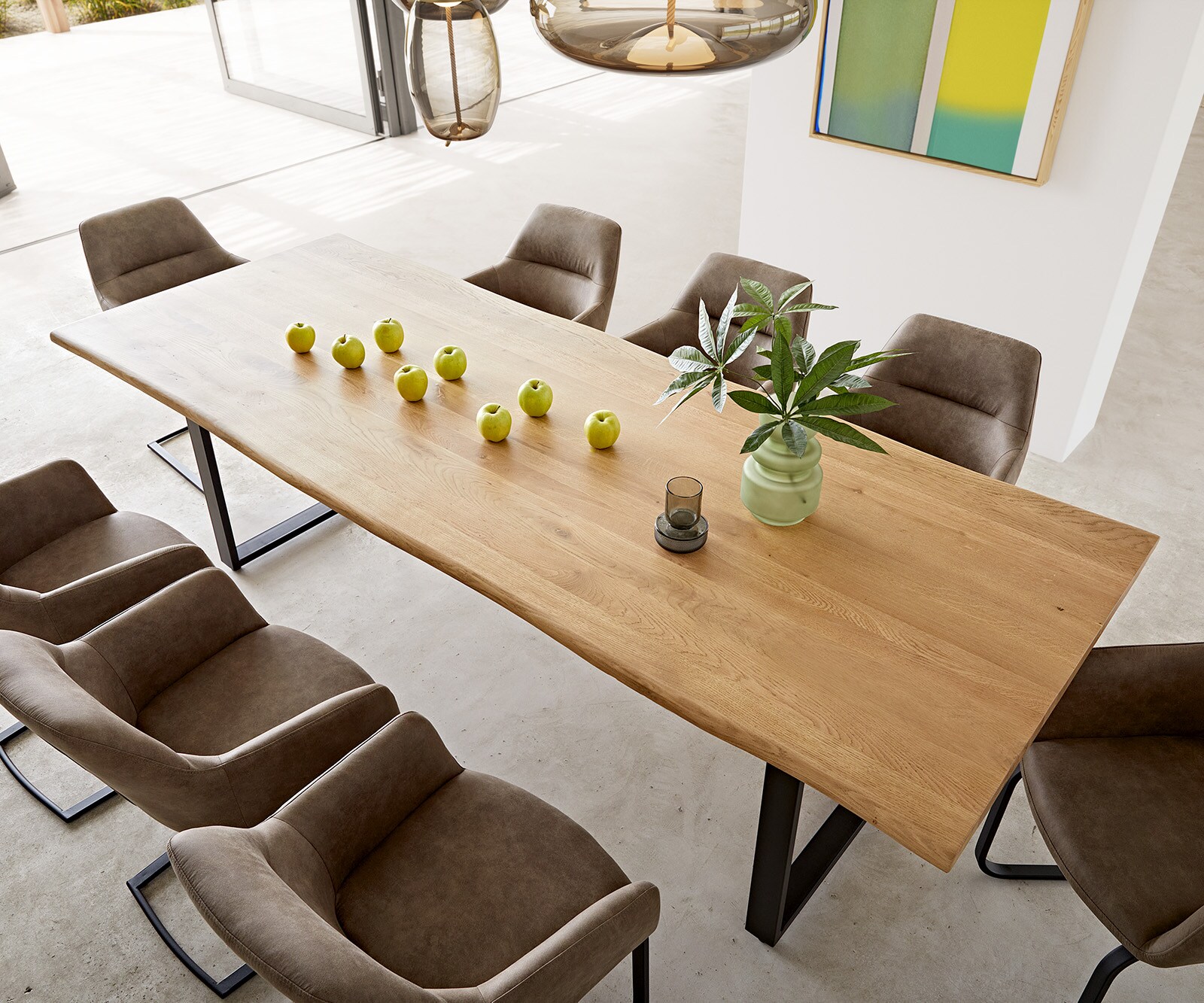 Eettafel Edge 260x100x2,5-3 eiken natuur skid zwart Live-Edge 3