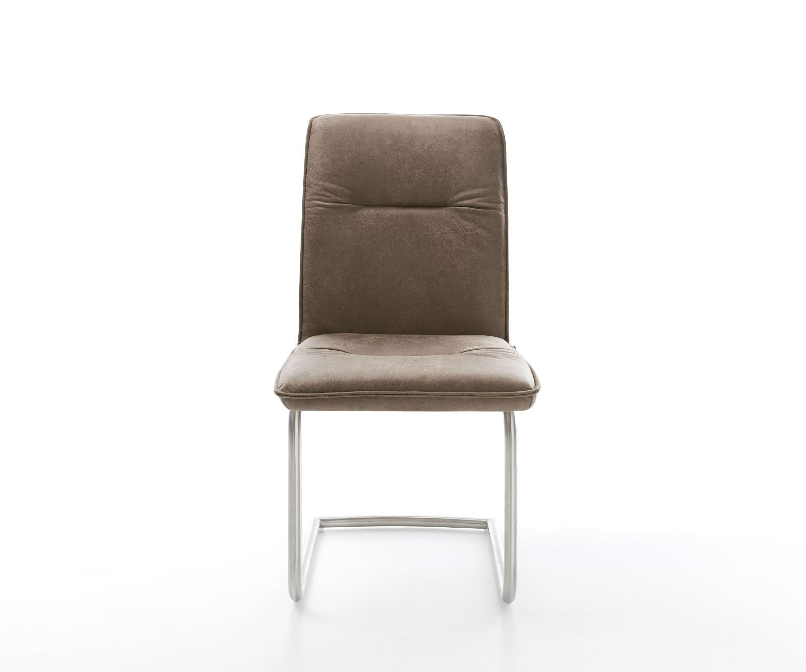 Sledemodel Vinjo-Flex microvelours taupe vintage sledemodel rond roestvrij staal 2