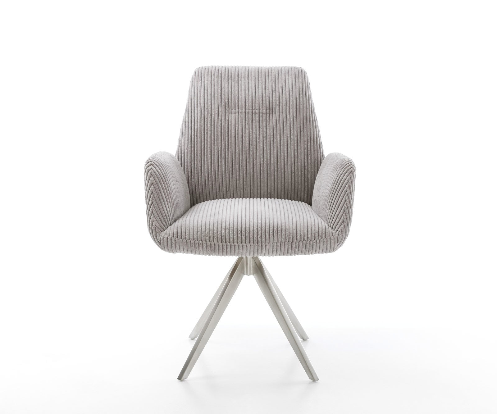 Eetkamerstoel Zoa-Flex koord zilver grijs kruisframe hoekig roestvrij staal pocketveer kern 1 Eetkamerstoel Zoa-Flex koord zilver grijs kruisframe hoekig roestvrij staal pocketveer kern 1