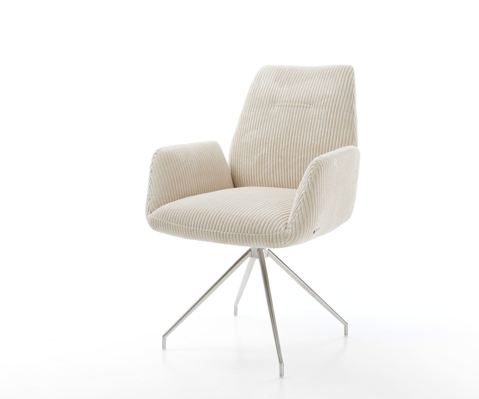 Eetkamerstoel Zoa-Flex koord beige kruisframe conisch roestvrij staal pocketveer kern