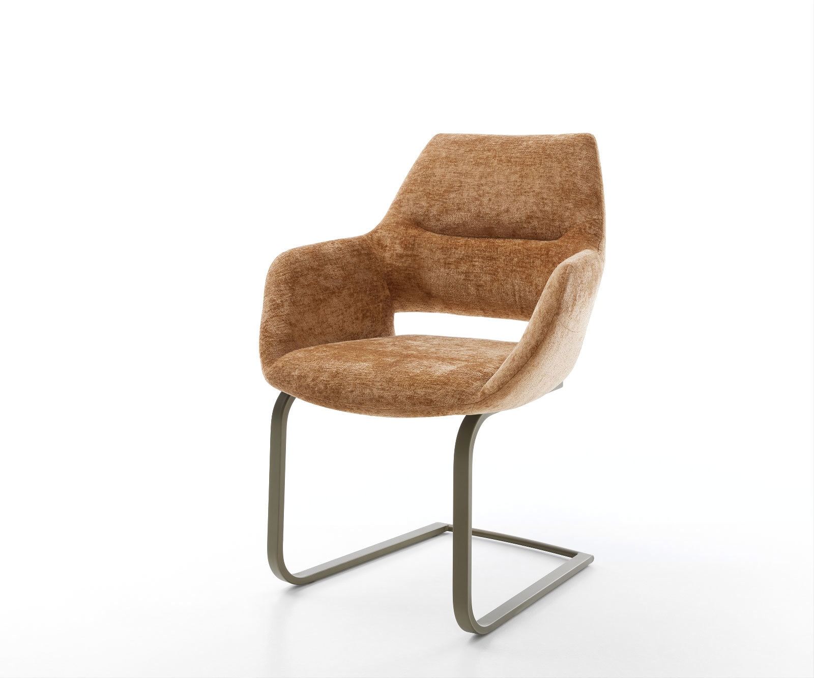 Sledemodel Yago-Flex met armleuning chenille Roest sledemodel vlak afwerking met titanium pocketveer kern Sledemodel Yago-Flex met armleuning chenille Roest sledemodel vlak afwerking met titanium pocketveer kern