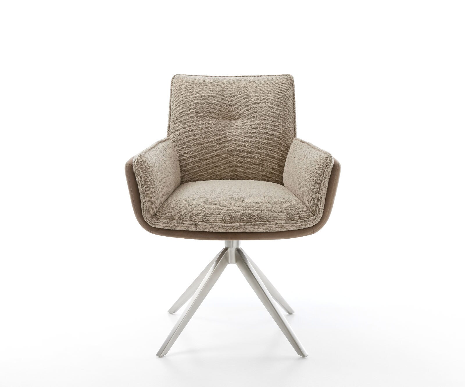 Draaistoel Nela-Flex microvelours mud vintage kruisframe breed roestvrij staal 360° draaibaar rocker-functie 1 Draaistoel Nela-Flex microvelours mud vintage kruisframe breed roestvrij staal 360° draaibaar rocker-functie 1