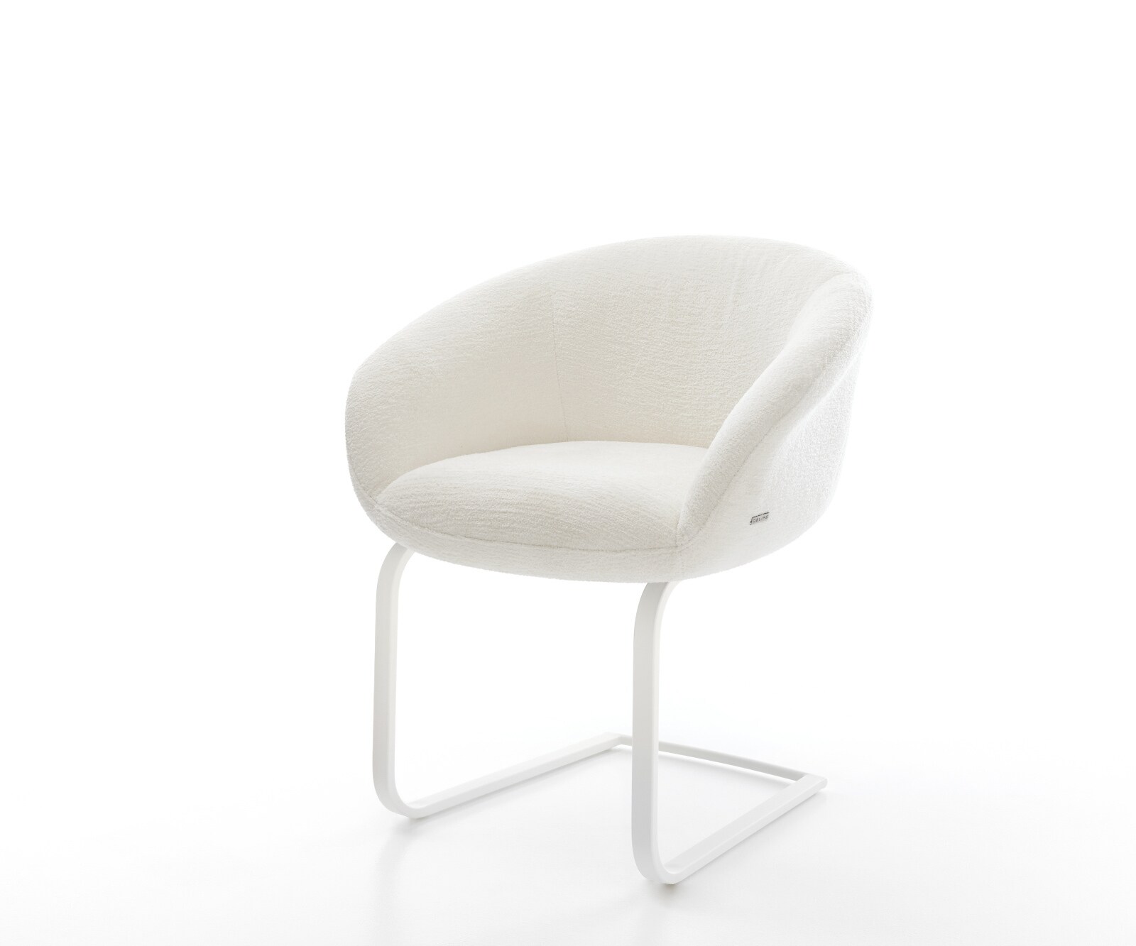 Sledemodel Vinka-Flex met armleuning bouclé zacht beige sledemodel vlak wit pocketveer kern 1
