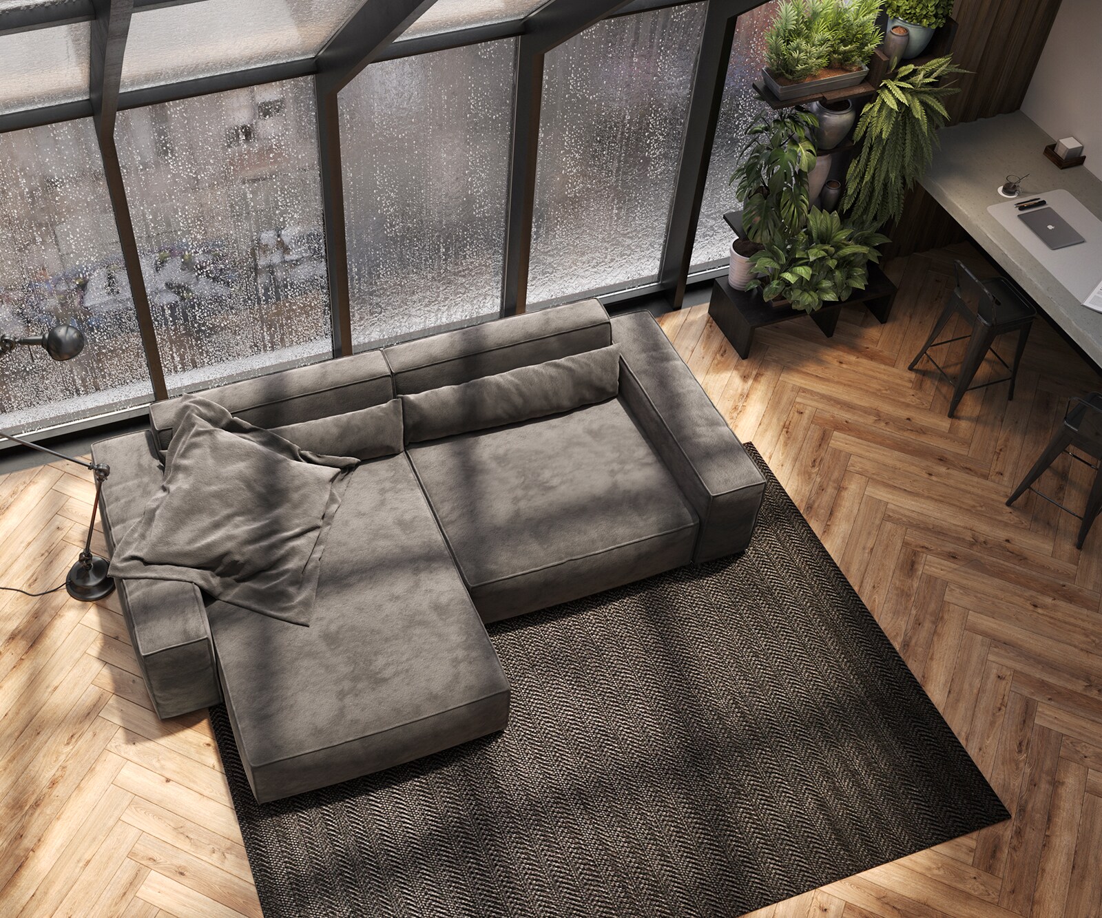 Hoekbank Sirpio XL 270x170 cm microvezel kaki bruin recamiere variabele 3
