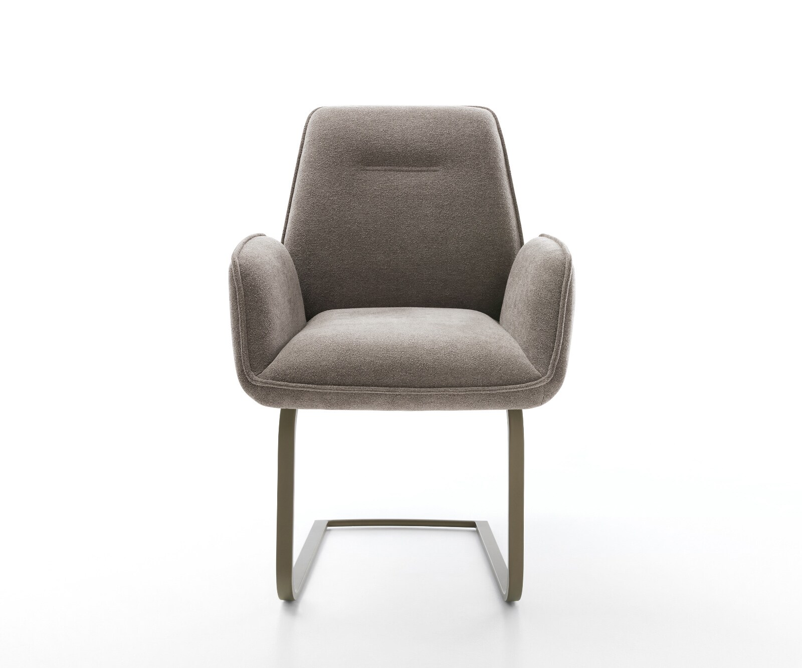Sledemodel Zoa-Flex zachte stof met structuur taupe sledemodel vlak afwerking met titanium pocketveer kern 1