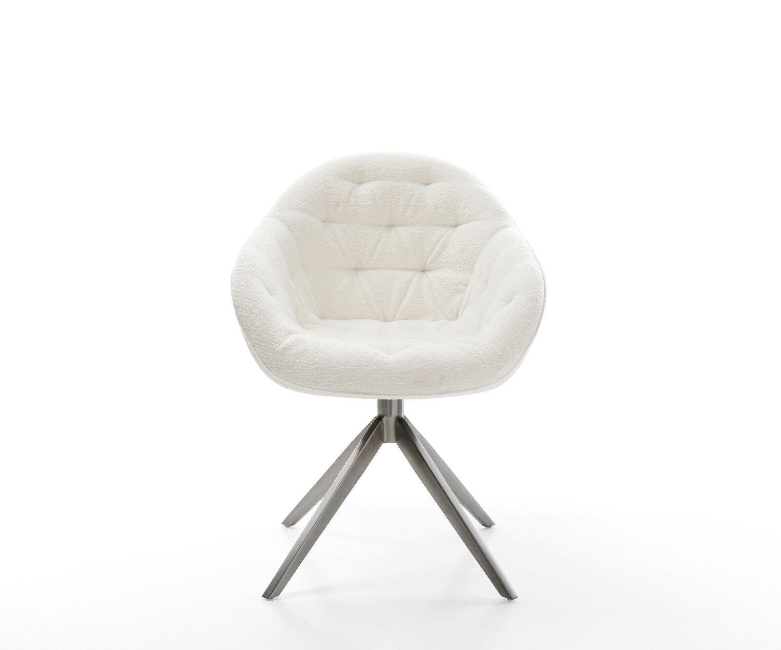 Draaistoel Gaio-Flex bouclé zacht beige kruisframe breed grafiet 360° draaibaar rocker-functie 1