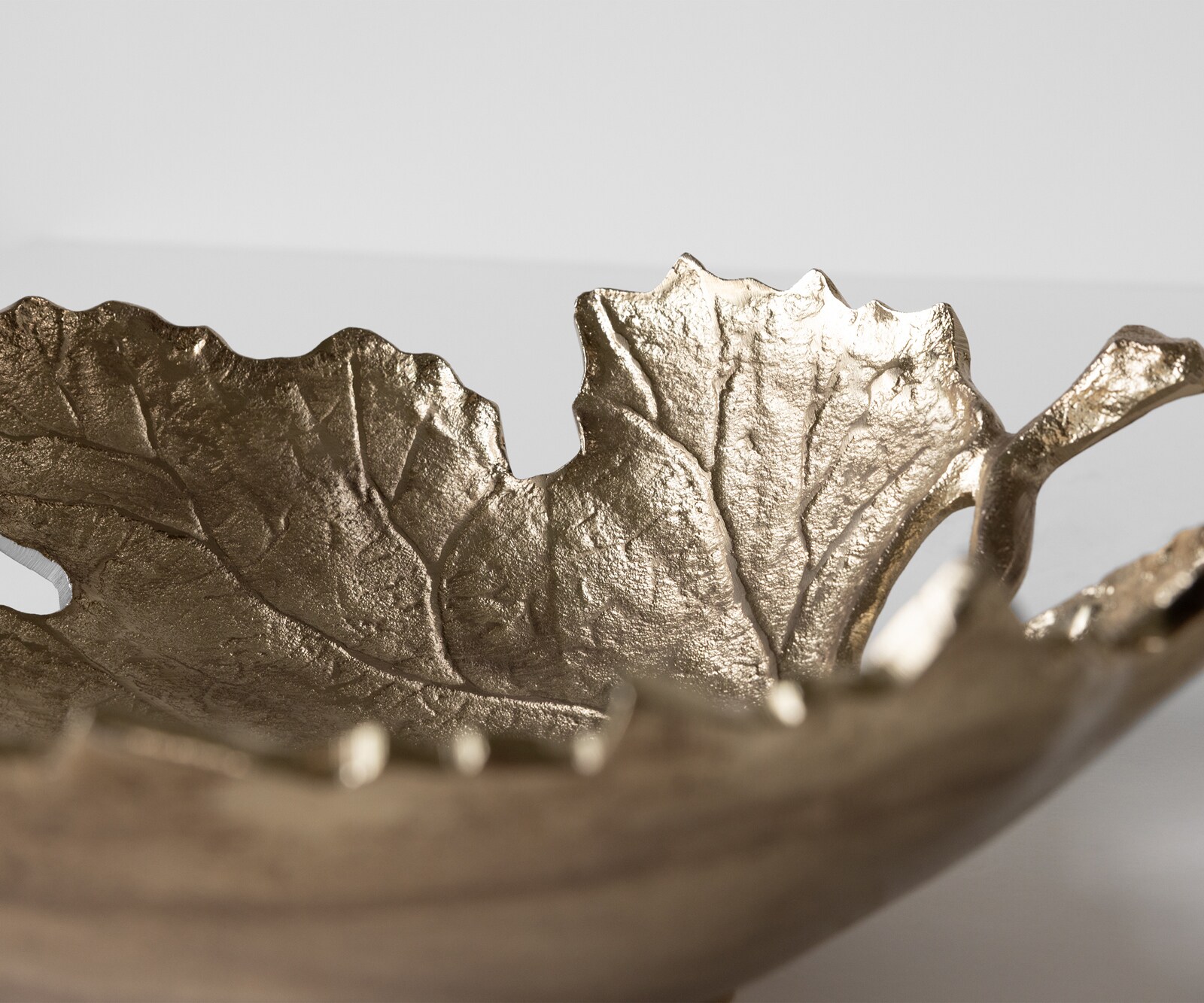 Schaal Folia B41 x D38 x H12 cm Aluminium Champagner Handgemaakt 2